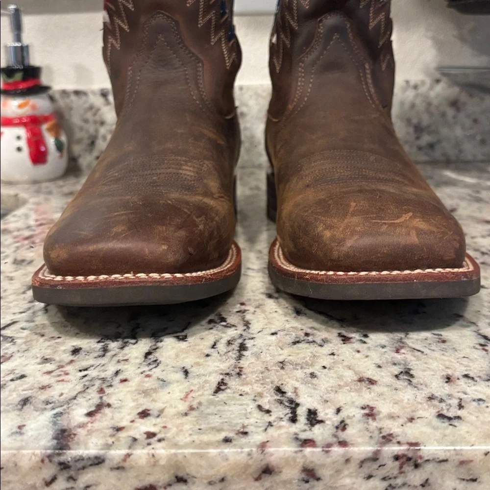 Men’s Ariat 11 EE 10027165 Brown Leather Boots Shoes Work School Casual Dressy - Picture 8 of 17